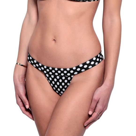 Norma Kamali Other - NORMA KAMALI Polka Dot Low Rise Bikini Bottoms in Black Size XS